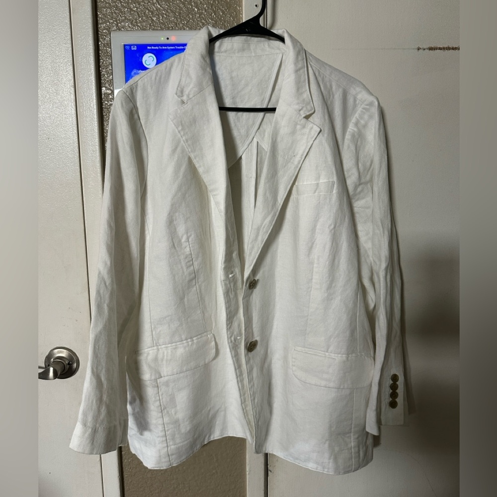 Lands' End Classic White Blazer Sz 1X